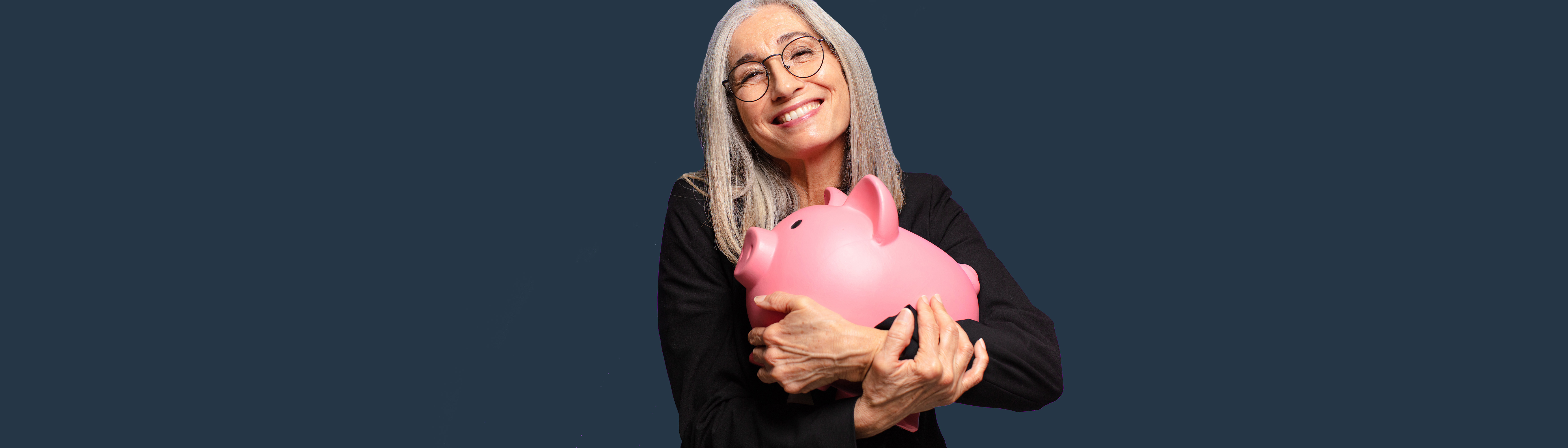 Lady with piggy bank
