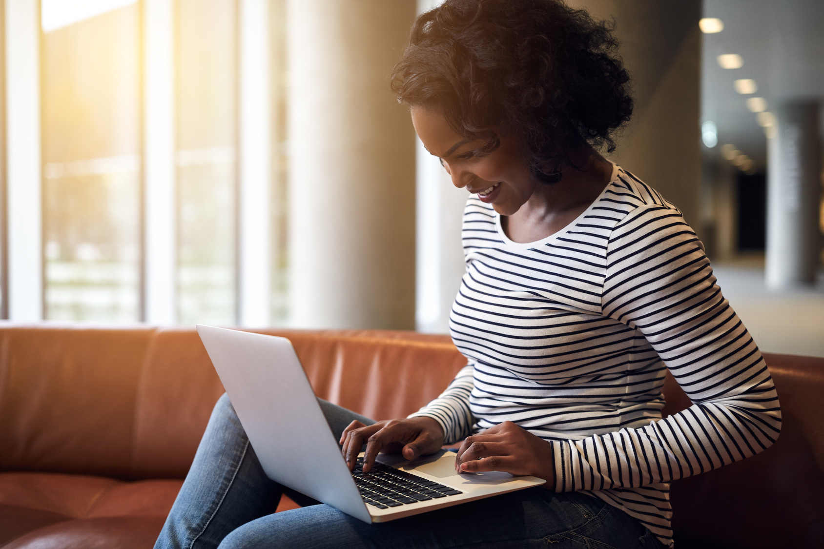 Woman working on computer